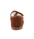 Wide Ladies Open Toe wrap with 100% Australian sheepskin lining Chestnut