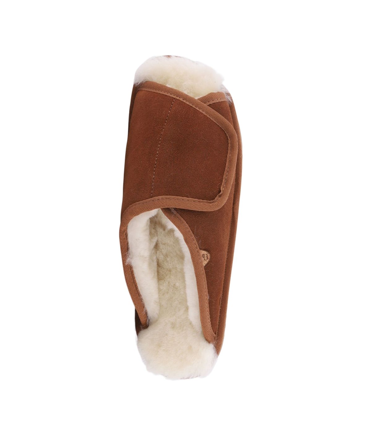 Ladies Open Toe slide wrap with 100% sheepskin lining Chestnut