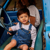 Classic Stonewash Denim Overall Shorts