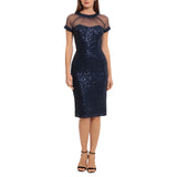 Illusion Neck Sequin Sheath Dress 1