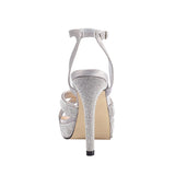 Lady Couture Daisy Rhinestone Heel Platform Sandal