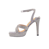 Lady Couture Daisy Rhinestone Heel Platform Sandal