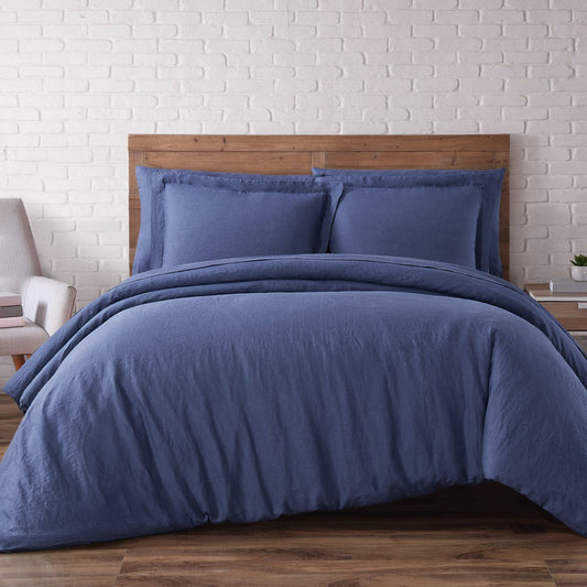 Linen Duvet Set Navy