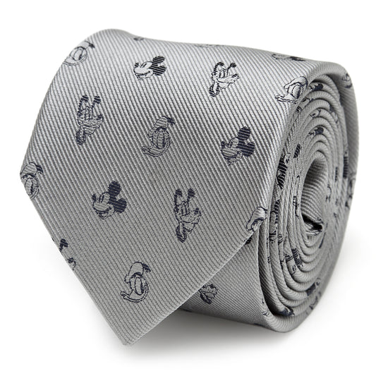 Mickey-and-Friends-Gray-Mens-Tie-Gray-1