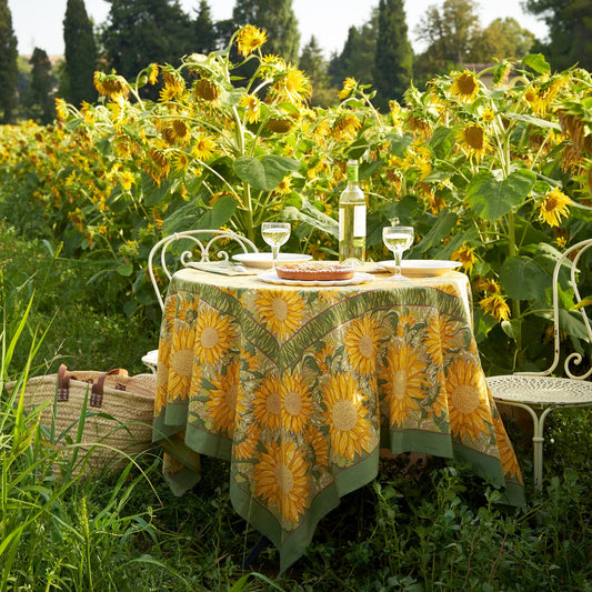 Sunflower Yellow/Green Tablecloth