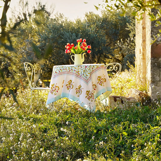 Strawberry Blue Tablecloth