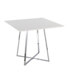 Cosmo Square Dining Table Chrome & White