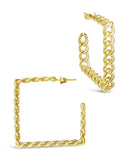 Square Cuban Link Earrings