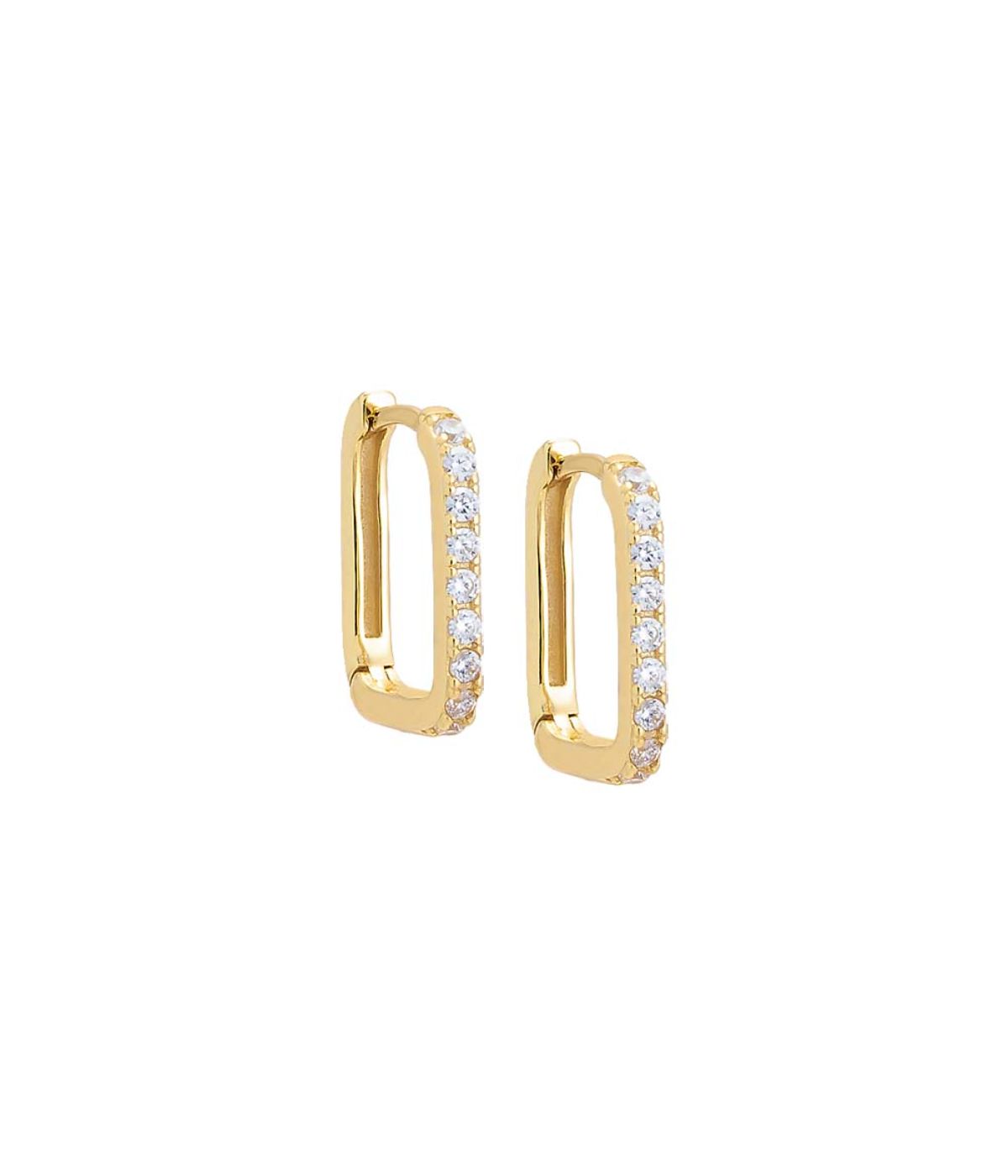 Cz U-Shape Huggie Earring Gold