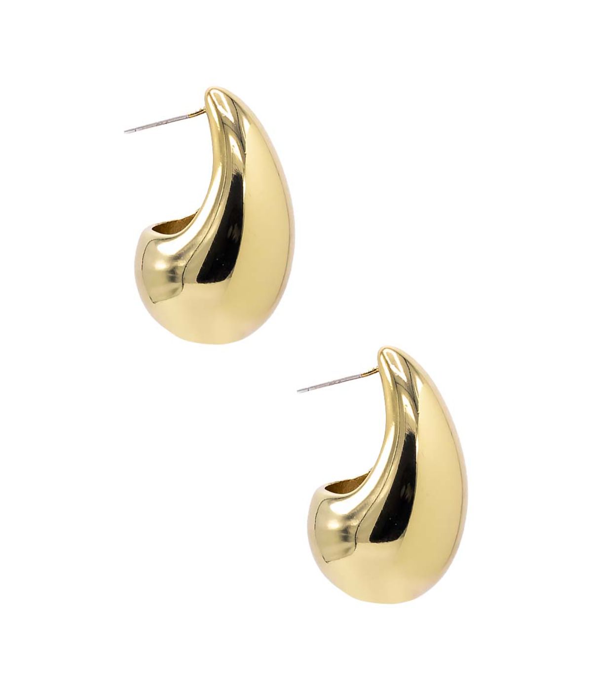 Adina Eden Solid Chunky Drop Stud Earring Gold