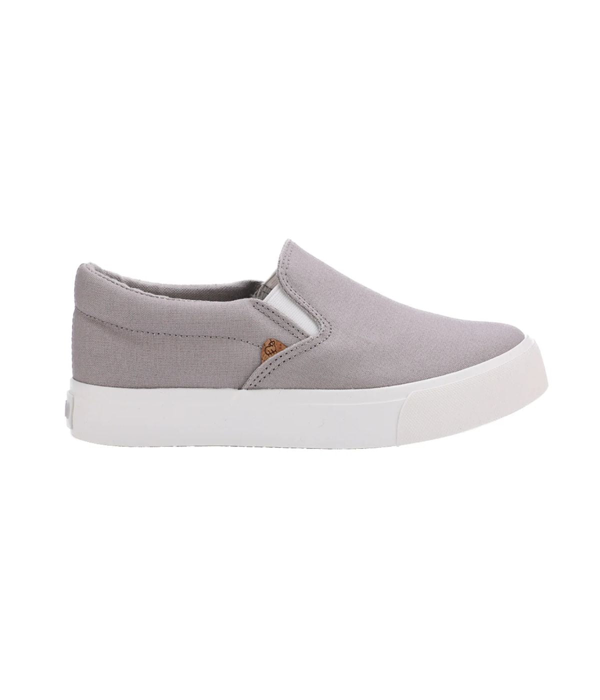 Ladies double gore slip-on shoe in denim, PU or Canvas GREY