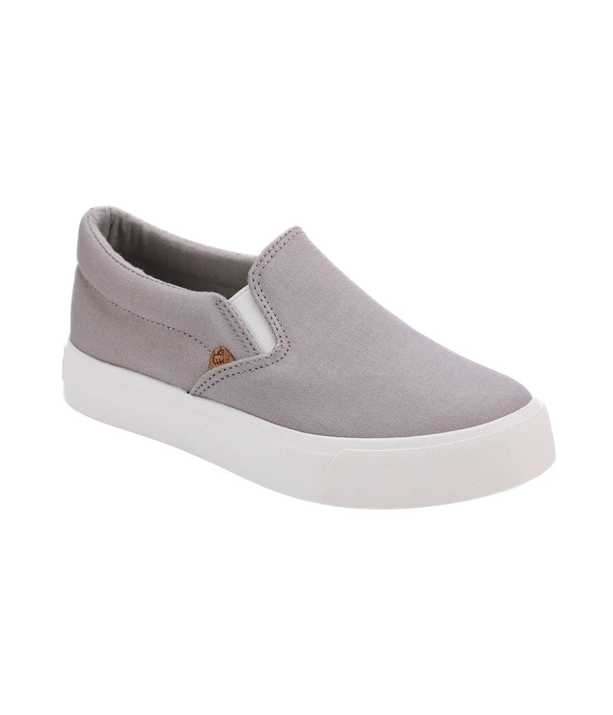 Ladies double gore slip-on shoe in denim, PU or Canvas GREY