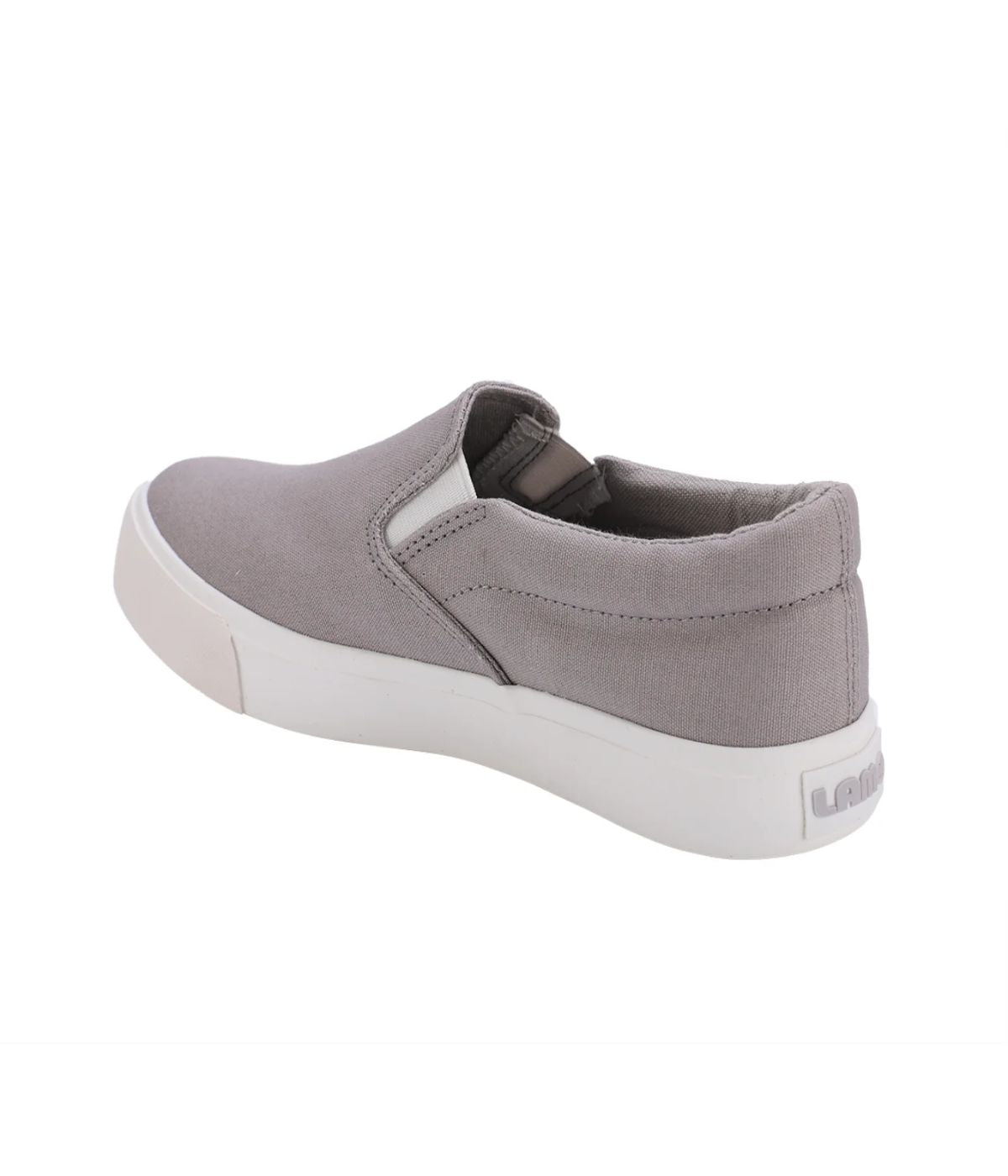 Ladies double gore slip-on shoe in denim, PU or Canvas GREY