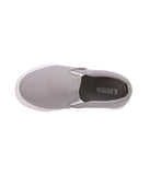 Ladies double gore slip-on shoe in denim, PU or Canvas GREY