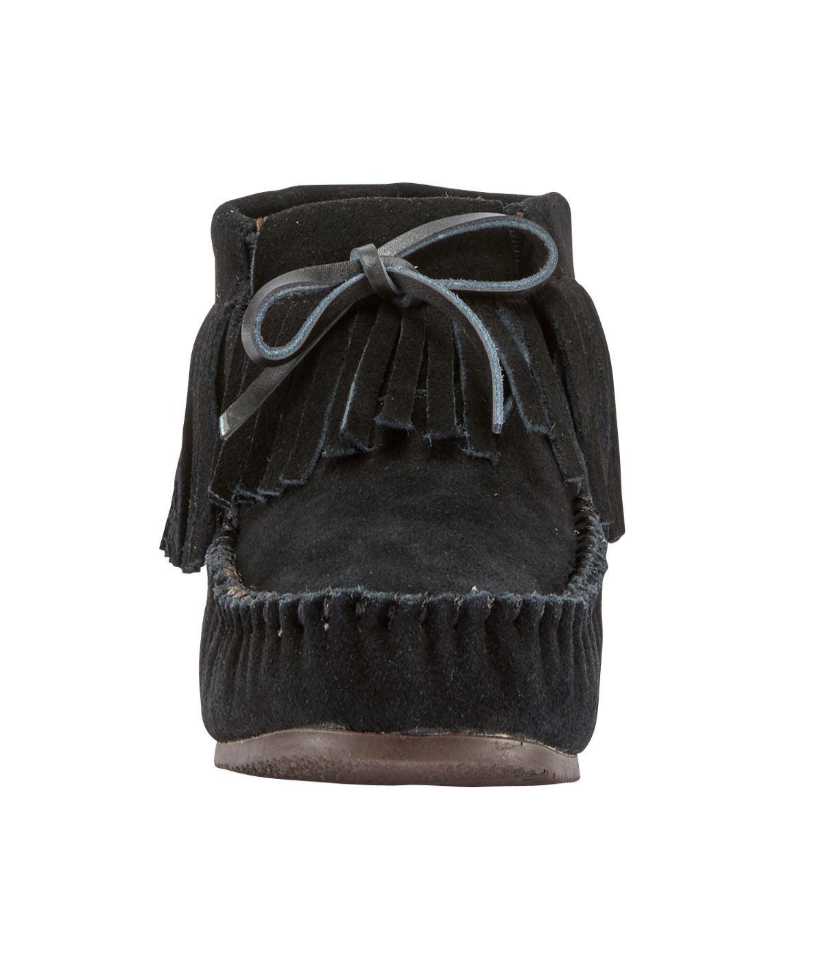 Ladies fringed ankle moccasins Black