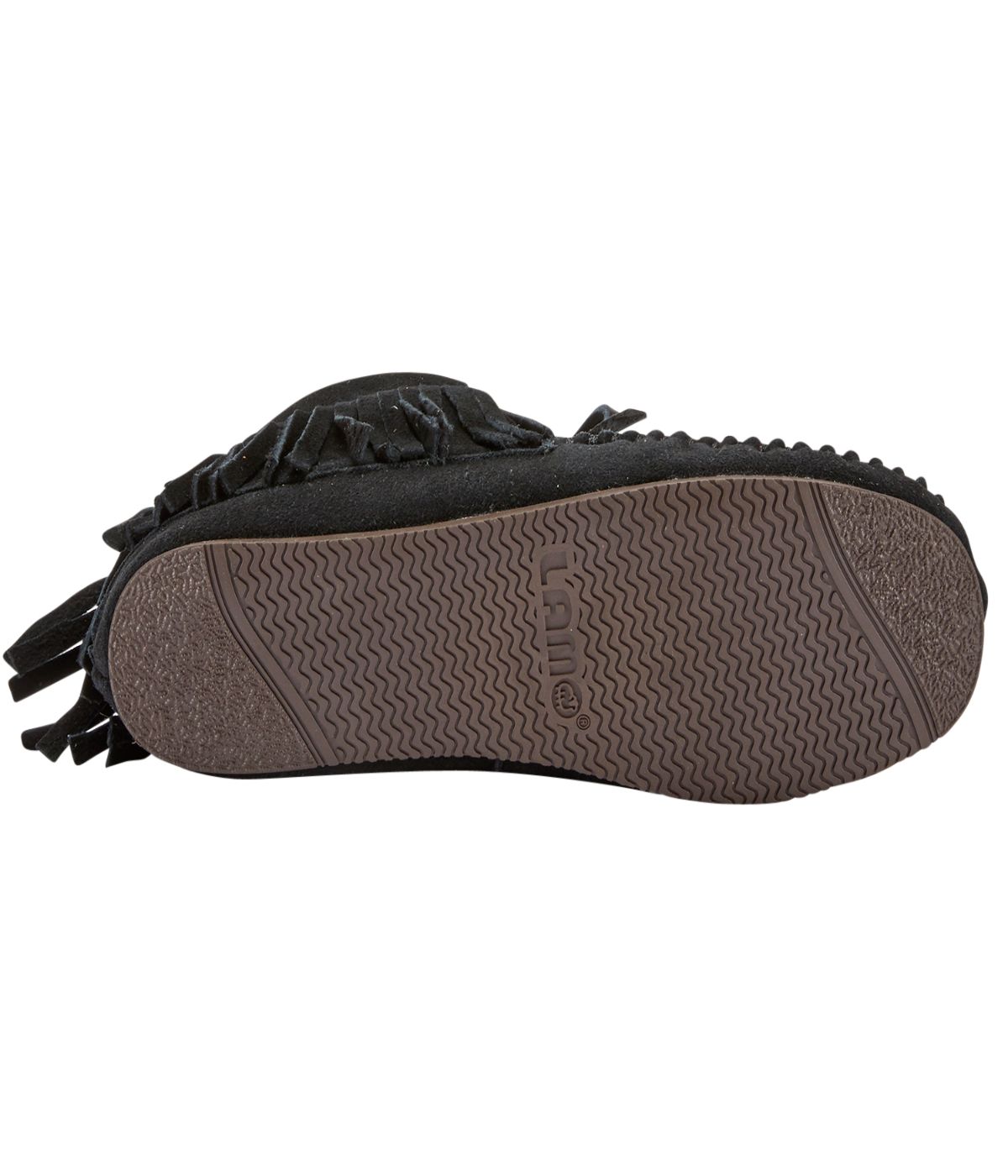 Ladies fringed ankle moccasins Black