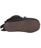 Ladies fringed ankle moccasins Black