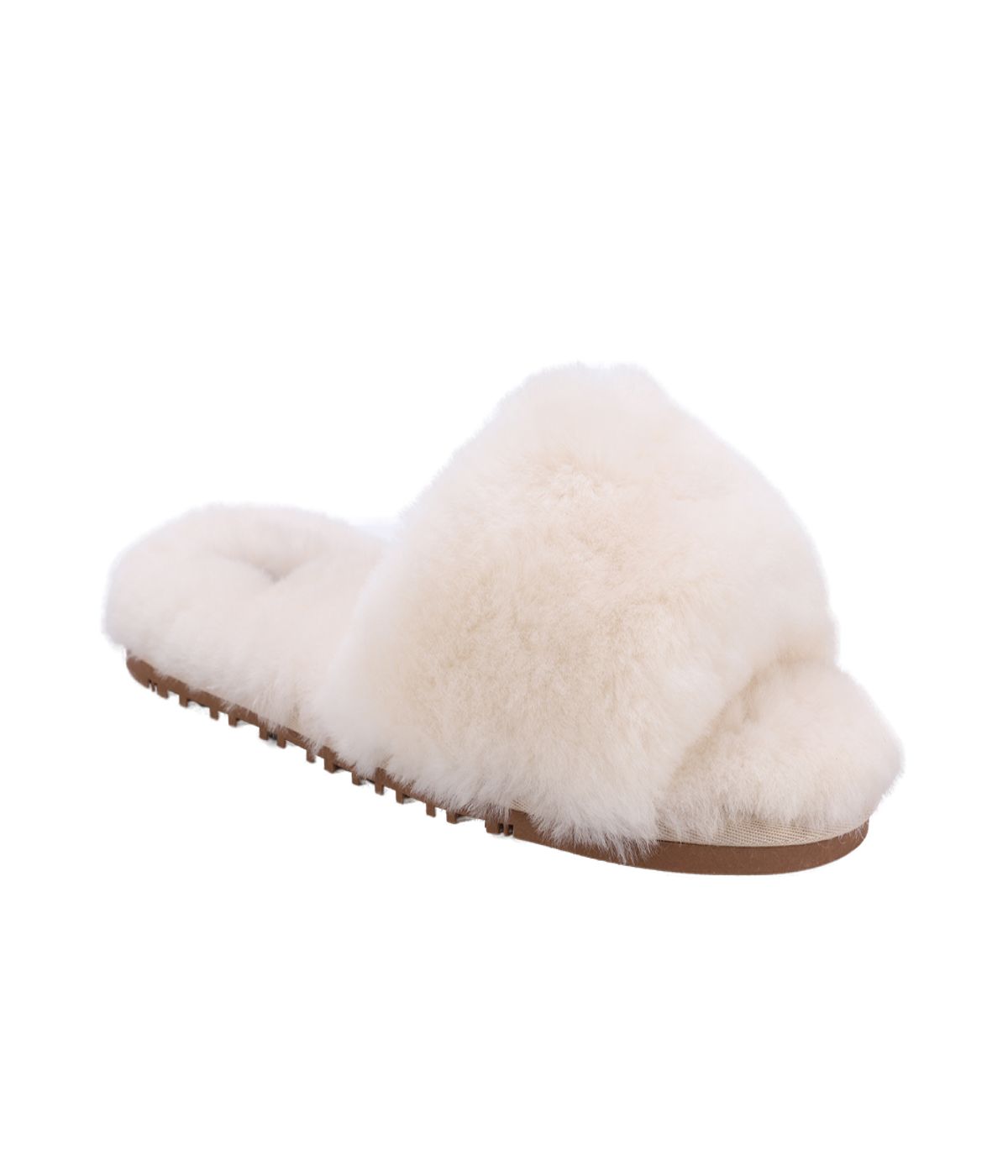 Ladies' slide in plush Australian sheepskin Cream