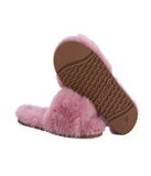 Ladies' slide in plush Australian sheepskin Rose