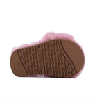 Ladies' slide in plush Australian sheepskin Rose