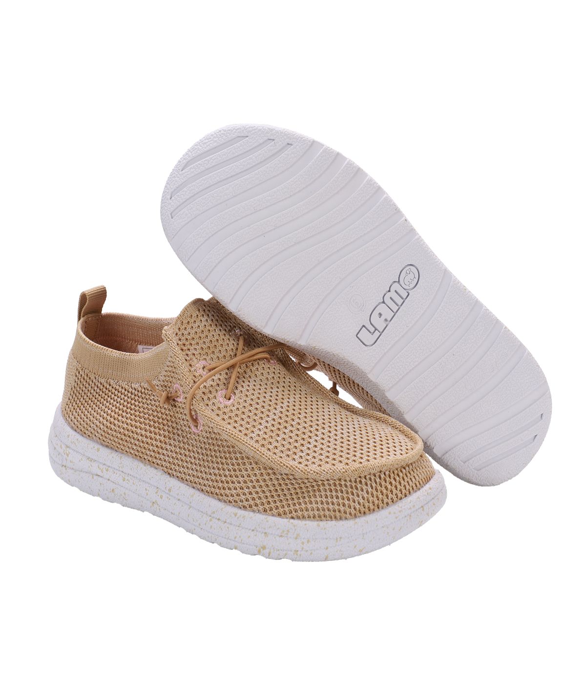 Ladies casual shoe with breathable knit uppers Beige