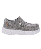 Ladies casual shoe in Linen and Canvas Grey