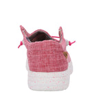 Ladies casual shoe in Linen and Canvas Pink