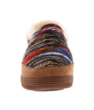 Ladies Bootie slipper with Western style yarn upper Chestnut