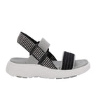 Ladies elastic upper sandal with Lamo-LITE EVA outsoles Charcoal/Black