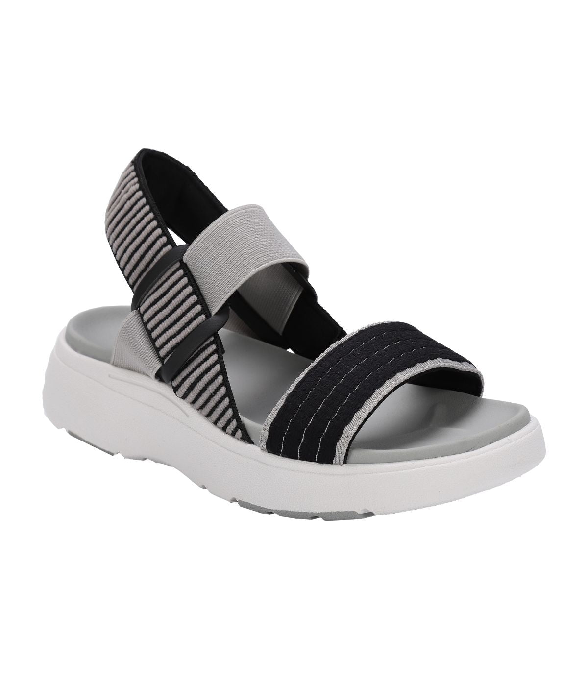 Ladies elastic upper sandal with Lamo-LITE EVA outsoles Charcoal/Black