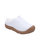 Ladies Quilted nylon slipper with fur lining WHITE