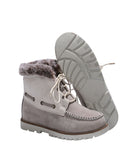 Ladies lace-up boot with fur lining White/Dove