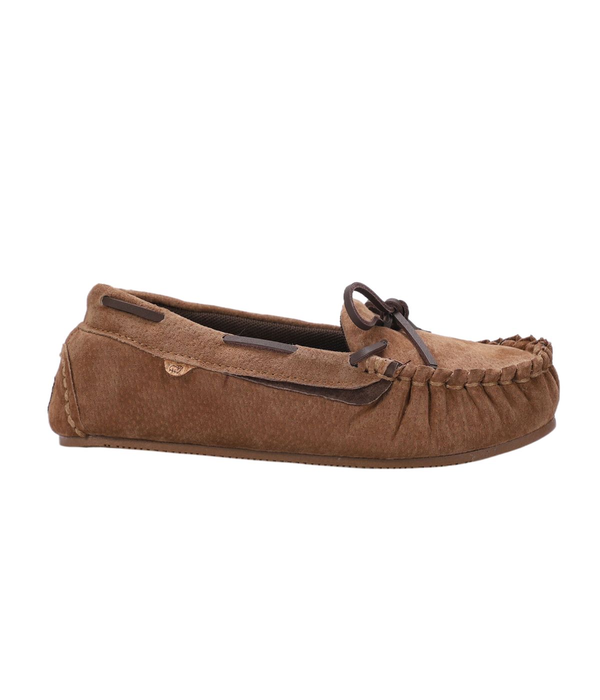 Ladies mesh-lined slipper moccasins Chestnut