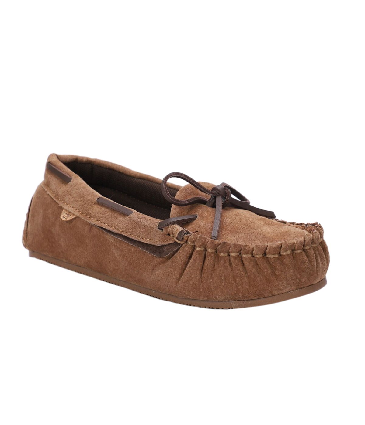 Ladies mesh-lined slipper moccasins Chestnut