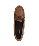 Ladies mesh-lined slipper moccasins Chestnut