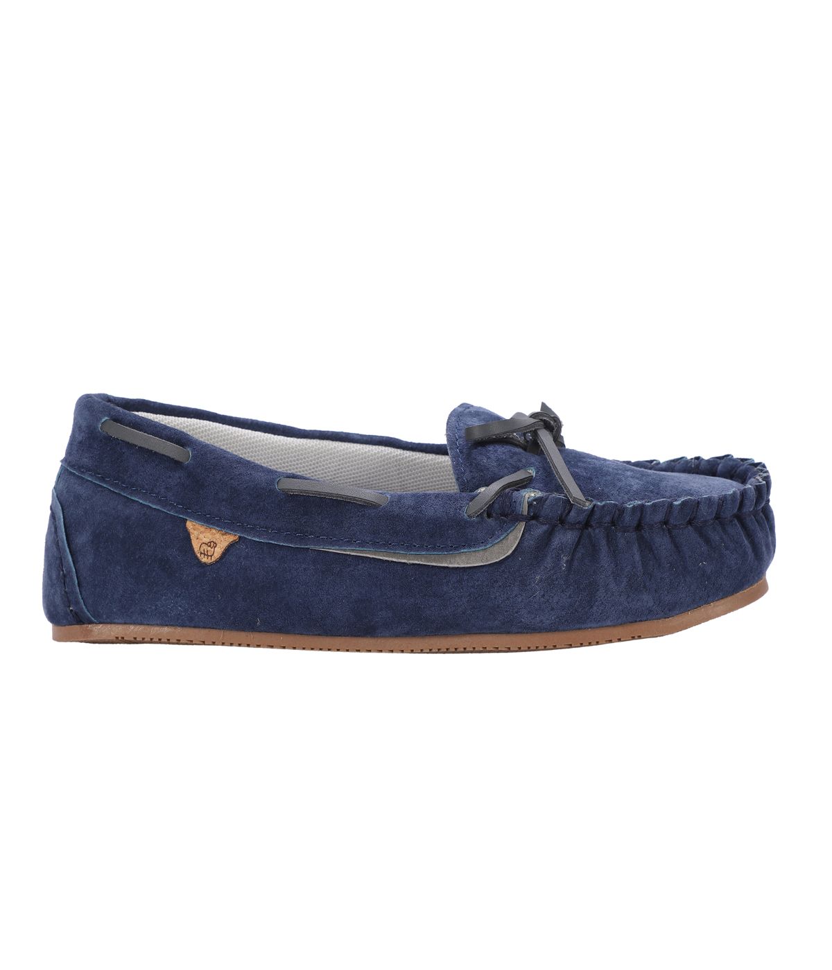 Ladies mesh-lined slipper moccasins Navy