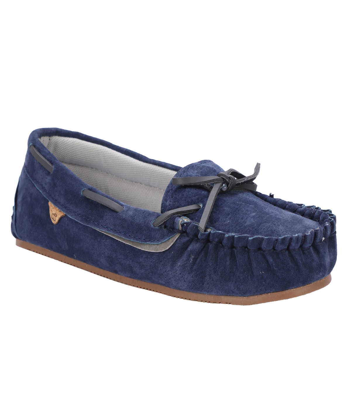 Ladies mesh-lined slipper moccasins Navy