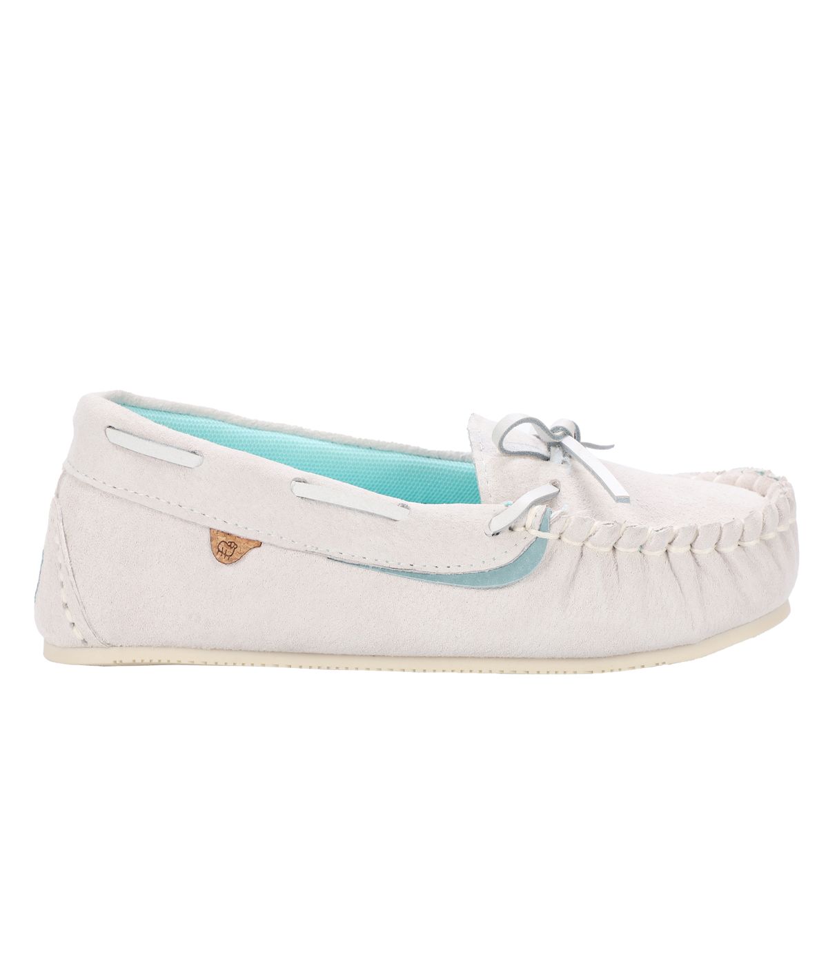 Ladies mesh-lined slipper moccasins PALE GREY