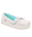 Ladies mesh-lined slipper moccasins PALE GREY