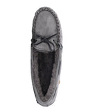 Ladies fur-lined slipper moccasins CHARCOAL