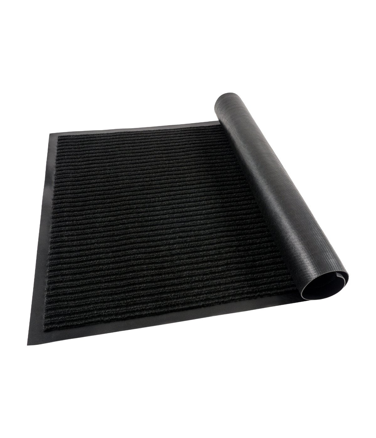 Oversized Ribbed Door Mat Black