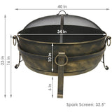 Heavy-Duty Steel Portable Above Ground or In-Ground Round Fire Pit Liner Ring