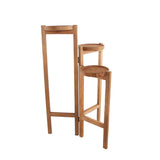 Three Tiered Light Toned Wooden Plant Stand