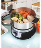 Stainless Steel Electric Food Steamer Black