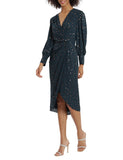 Long Sleeve Faux Wrap Dress