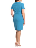 Plus Size Short Sleeve Wrap Skirt Dress