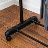 Adjustable Rolling Metal Double Clothes Rack