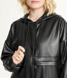 Vegan Leather Button Front Jacket