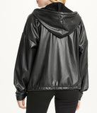 Vegan Leather Button Front Jacket