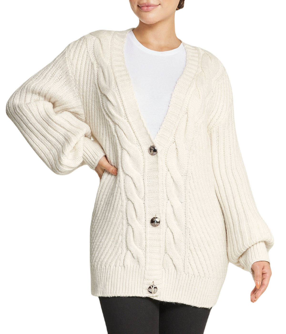 Deep V Cable Cardigan – Gordmans